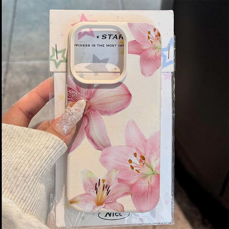 Samsung Galaxy A55 - Rosa lírio lichia textura caso de